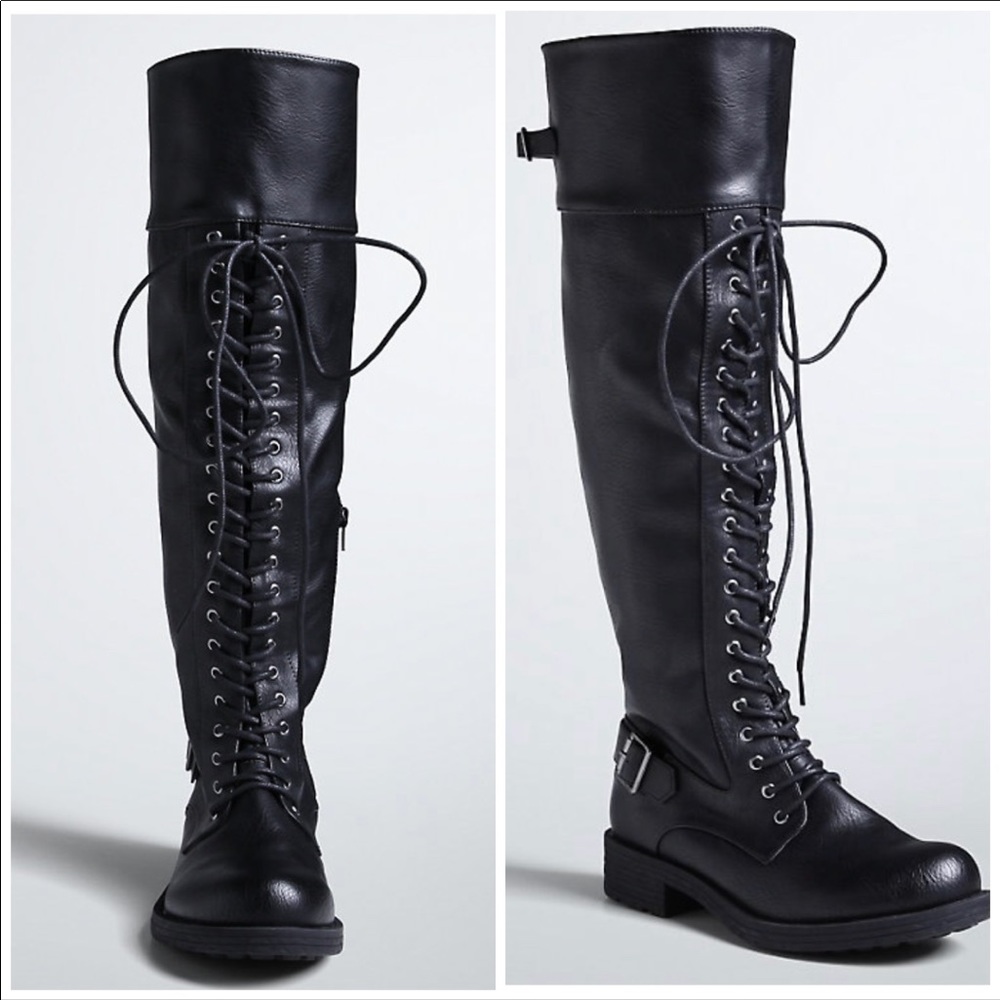 Torrid lace up wide calf boots size 9